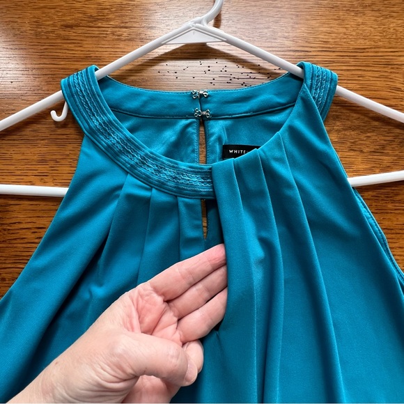 ⭐️ WHBM Keyhole Sleeveless Tank Teal Blue Top SMALL - Picture 2 of 13